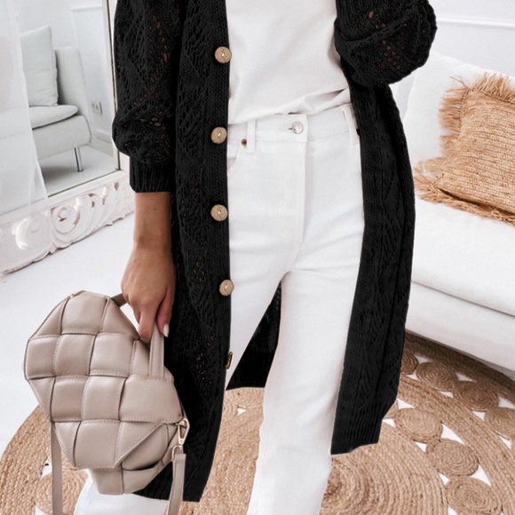 Black Knit Cardigan - Picture 2 of 9